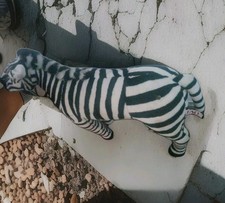 FAO Schwarz Zebra Wired Plush Toy 32" X 28" X 8"