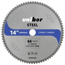 Chop Saw Blade for Steel - Metal Cutting Cermet Tipped Blade for Circular Saw...