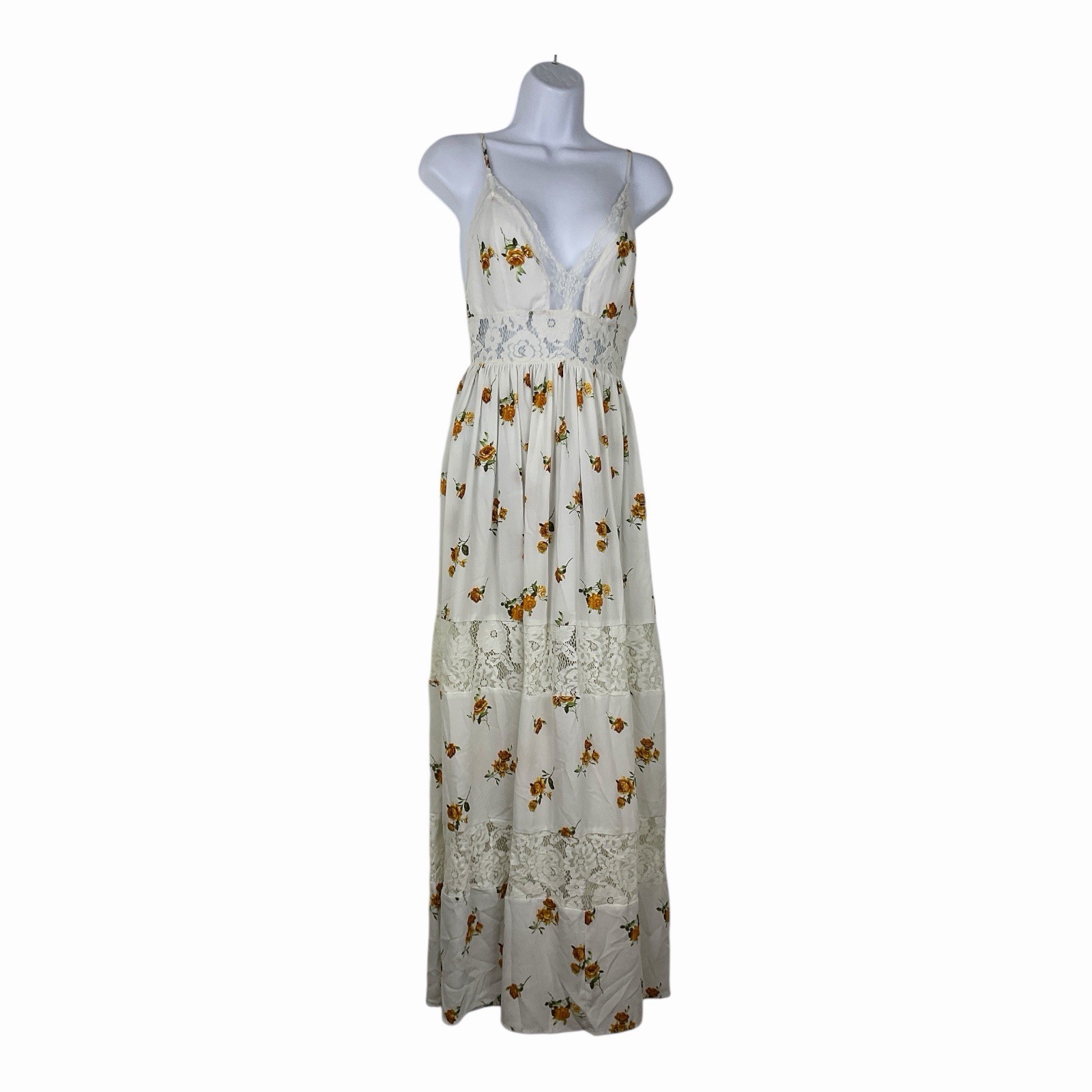 Womens Floral Lace Maxi Dress Cottagecore Prairie Romantic Boho Coquette Garden