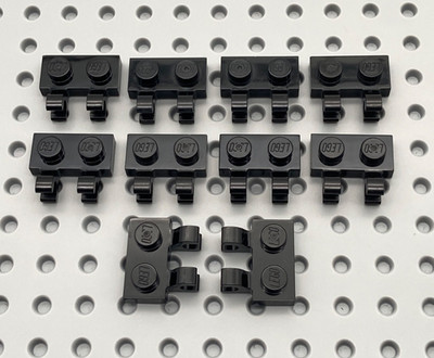 LEGO  10x Platte 1x2 mit 2 seitlichen Clips 60470 schwarz