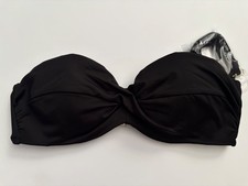 Victoria's Secret Swim Bikini Top Black Twist Push Up Underwire Bandeau Nwt 32C
