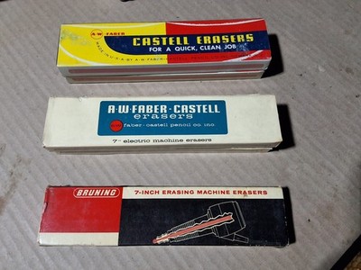 Vintage A.W. Faber-Castell 7'' Electric Erasers No. 73 No.75  & Bruning No.87-565