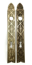 Antique Gothic 10.625 in. Door Plate Set