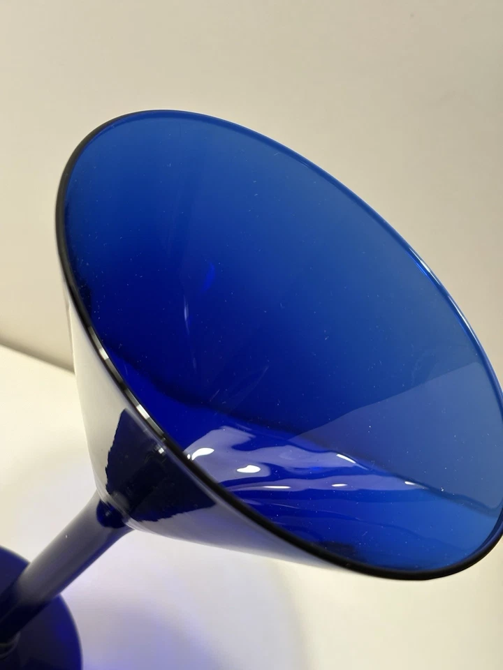 1 Pier 1 Imports 7" azul cobalto 8 oz tallo Martini vaso de cóctel MCM Bar Foto 2 de 3