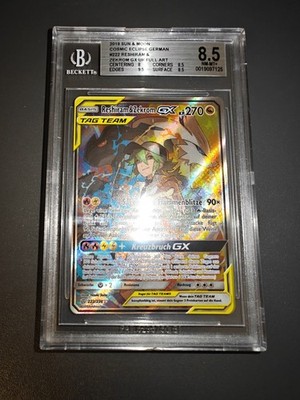 2019 Pokemon Cosmic Eclipse Reshiram & Zekrom GX BGS 8.5 Mint #222 Deutsch