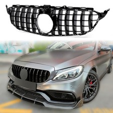 K&uuml;hlergrill Grill Glanz Schwarz f&uuml;r Mercedes C Klasse W205 Sport-Panamericana GT