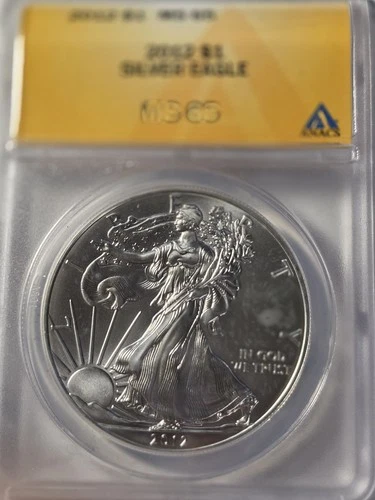 2012 Silver Eagle $1 Dollar 1oz  Anacs Ms-65 .999 -MS-Brilliant Uncirculated-