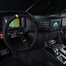 MOMO Mod. 07 Black Leather Brushed Anodized 350MM Steering Wheel / Yellow Stripe