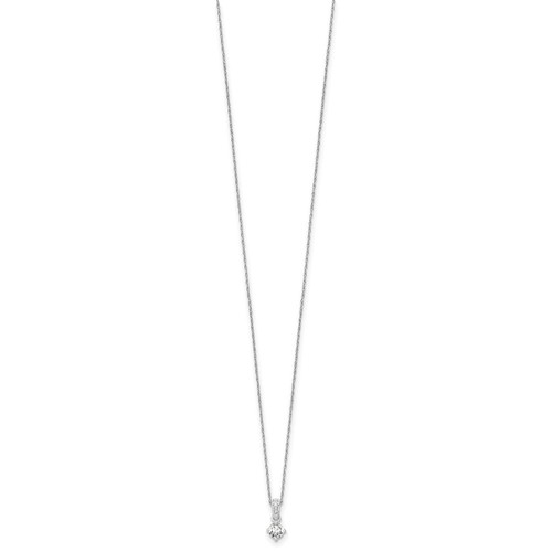 14k Weißgold 1/3 Kt Lab gezüchteter Diamant Anhänger Halskette 18" 0,57 gm für Mama - Bild 2 von 4