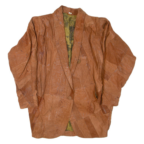 Abrigo Abrigo Mujer Naranja Cuero Patchwork 2XL