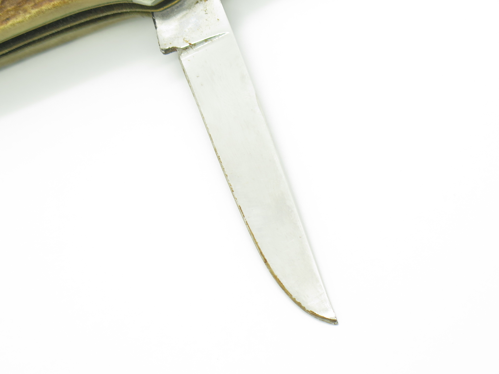 Vintage 1981 Queen Limited Copperhead USA Stag Handle 3.75" Folding