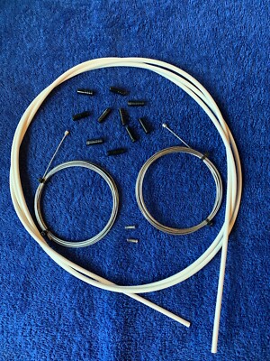 Bowdenzug Set Schaltung Hülle Schaltzüge Endhülsen Endkappen vo u. hi weiß