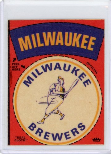 1968-1972 Fleer Cloth Milwaukee Brewers Team Stickers Vintage Baseball Type 1&2 - Picture 2 of 5