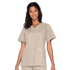 Landau Essentials Women's V-Neck Scrub Top -  8232 SANDSTONE 3XL