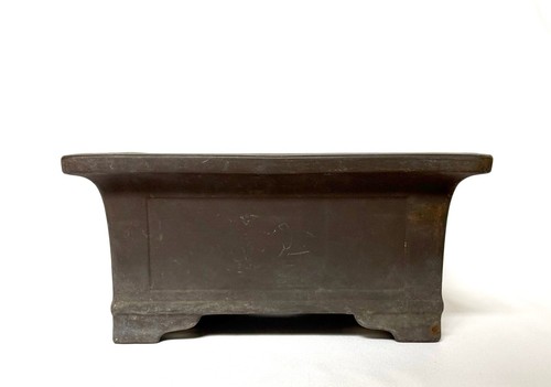 Chinese Unglazed Rectangle Ceramic Bonsai Pot (Approx. 13.6" x 10.0" x 4.7") - Picture 3 of 9