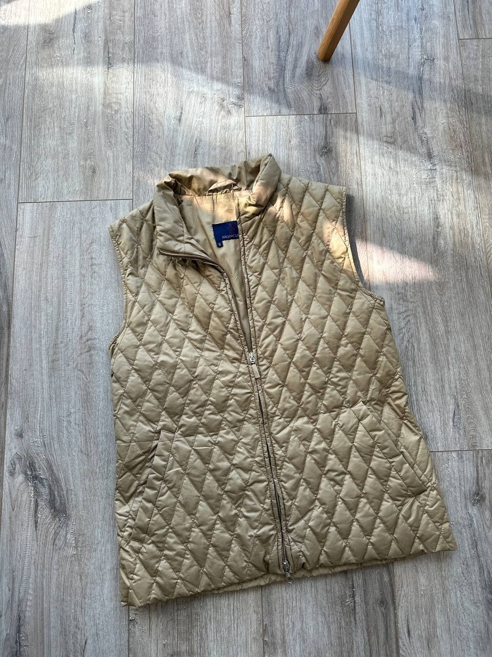 Moncler Beige Vintage Vest Ledies Quilted Size Small