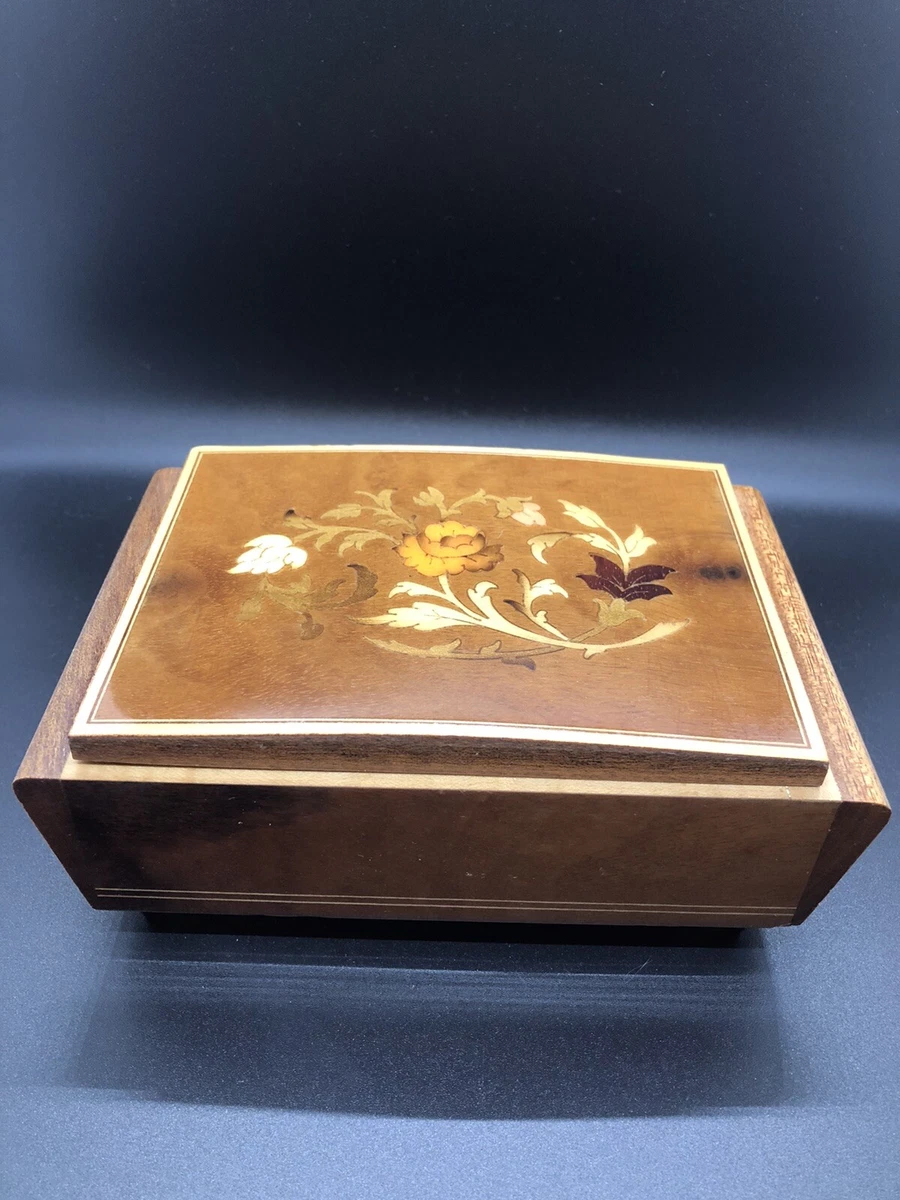 Reuge Inlaid Wood Music Box Made in Italy Plays Feelings
