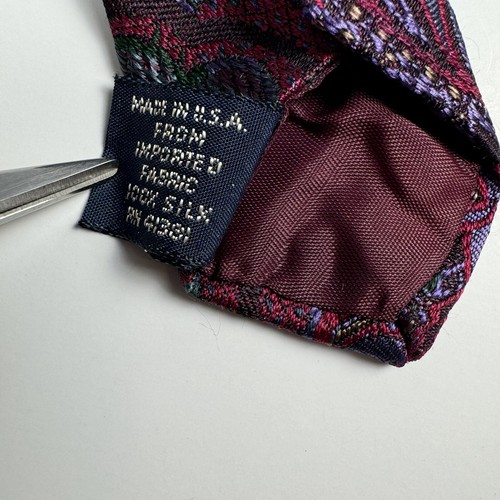 Vintage Polo Ralph Lauren Tie Mens Embroidered Paisley Silk Multicolor USA - Picture 6 of 11