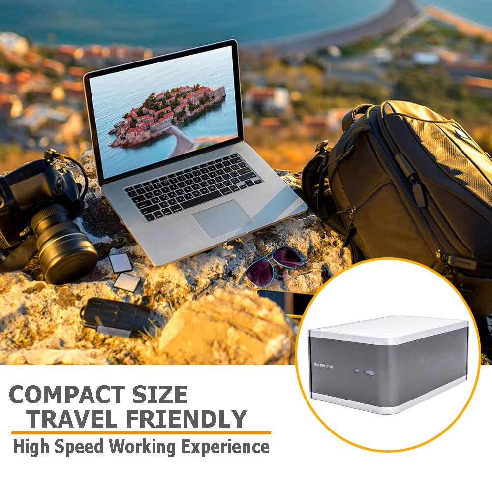 DuoStor 2 HDD Compact Storage Solution with RAID Flexibility (500GB) LUPO IDE USB 2.0 External 2.5 Inch Hard Drive HDD SSD Case Enclosure