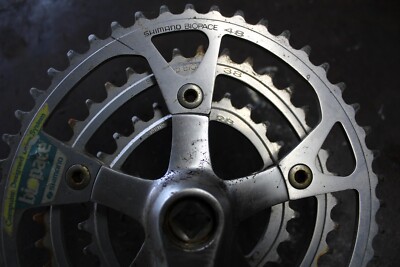 しまの Vintage Shimano FC-6206 Crank Set 180 mm! Triple BioPace
