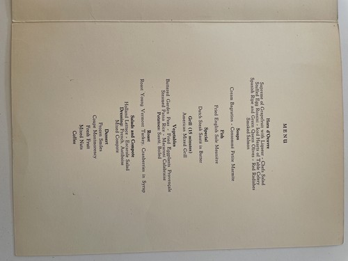 Menú de cena de despedida vintage de Holland-America Line noviembre de 1952 - Imagen 7 de 9