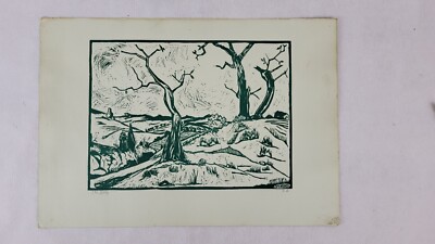 Original J.M Bory Engraving - Landscape