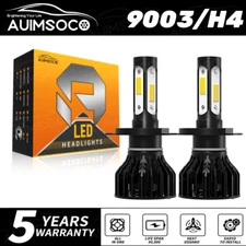 4-Sides H4 9003 LED Headlight Bulbs Conversion Kit High Low Beam 6500K White 2x