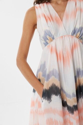 MARIA CHER NWT $495 Carranza Maren Printed Voile Tie-Waist Midi-Dress M - Picture 4 of 9