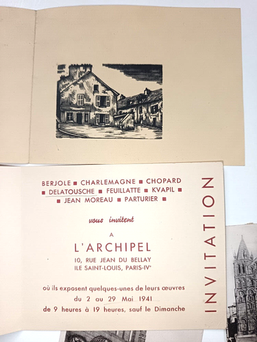 CORRESPONDANCE ARTISTE LETTRE LAS LOT 2 CARTES GERMAIN DELATOUSCHE SIGNE V 1930 - Picture 2 of 3