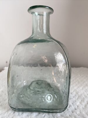  vintage petron bottle aqua with pontil 6.5H 4 W