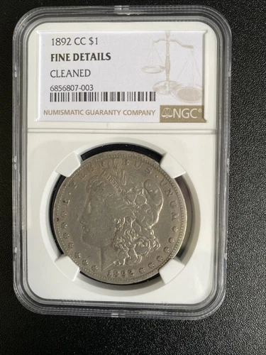 1892-CC Morgan Silver Dollar $1 Carson City Coin - Certified NGC Fine Details