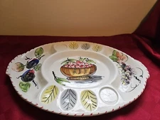 BEAUTIFUL*Vintage Deviled Egg Divided Serving Tray Platter *Made In Italy 