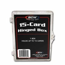 (Pack of 2) BCW 15-Card Hinged Plastic Boxes Holders / Cases For Trading Cards