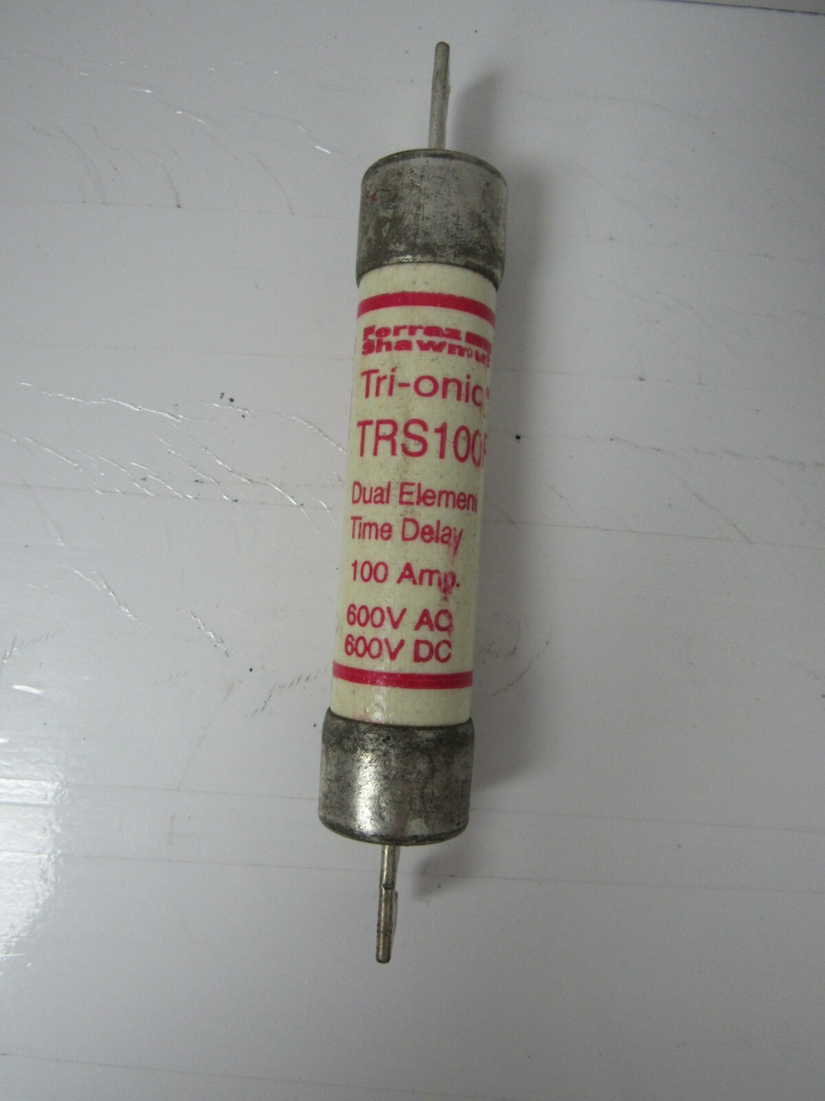 Fusible Ferraz Shawmut TRS100R Tri-onic 100A 600VAC/DC - À Double élément Temporisé - Occasion
