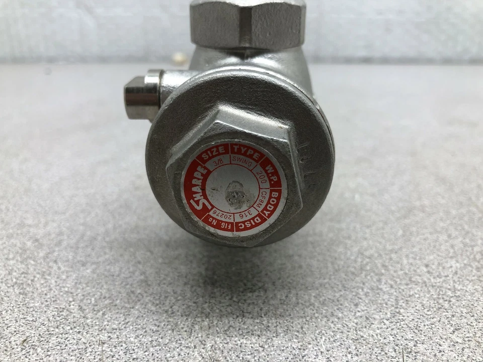 NEW NO BOX SHARPE CF8M BODY 3/8 SS SWING CHECK VALVE 20276 - Image 3 of 3