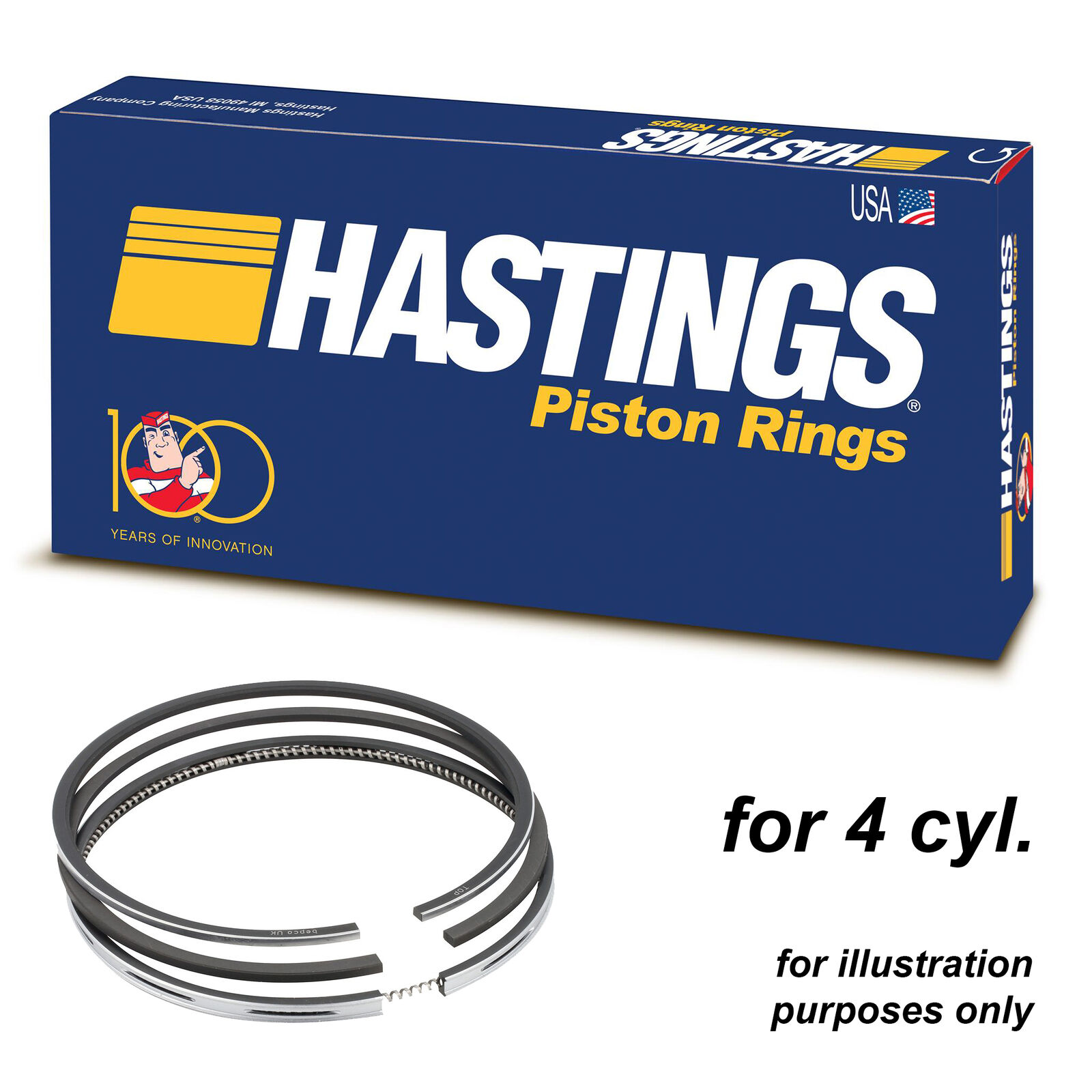Hastings 2C4134 piston rings x4 for Toyota 1.5L 5AF 5AFE 78.70 STD