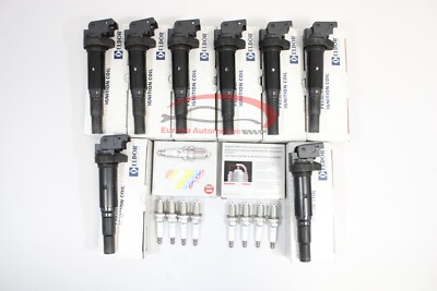 OEM Eldor Ignition Coils NGK Laser Iridium Spark Plugs For BMW 550i 4.8L 06-10