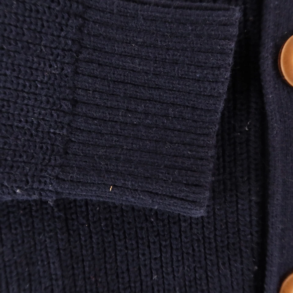 Cardigã feminino Express suéter azul S 100% algodão bolsos com nervuras - Imagem 4 de 4