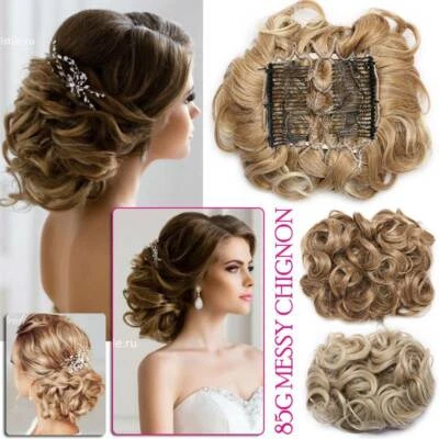 SEGO Large Scrunchie Messy Bun Hair Piece THICK Updo Cover Clip In Ponytail Feel Real