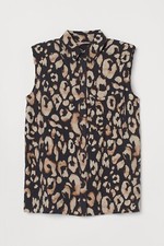 FINAL SALE - H M Animal Print Blouse Sleeveless - Size S runs big- Fits M or L