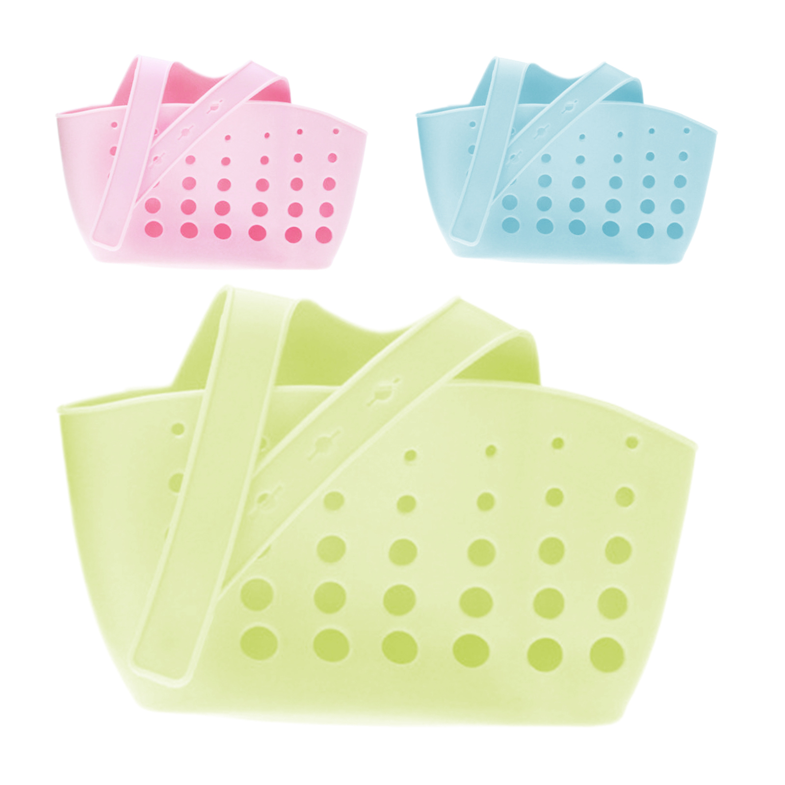 3 Silicone Kitchen Sink Sponge Holders – Dish Cloth Organizer Shelf-image