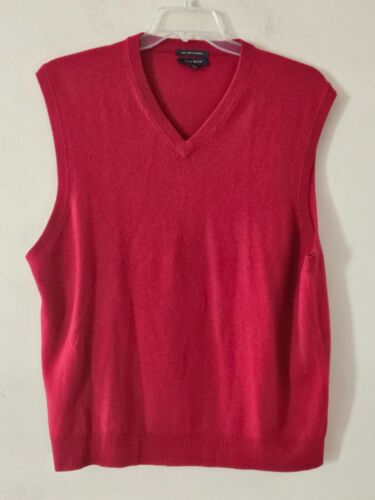 Club Room, Red V-neck Cashmere Sweater Vest Sz XL - image 1