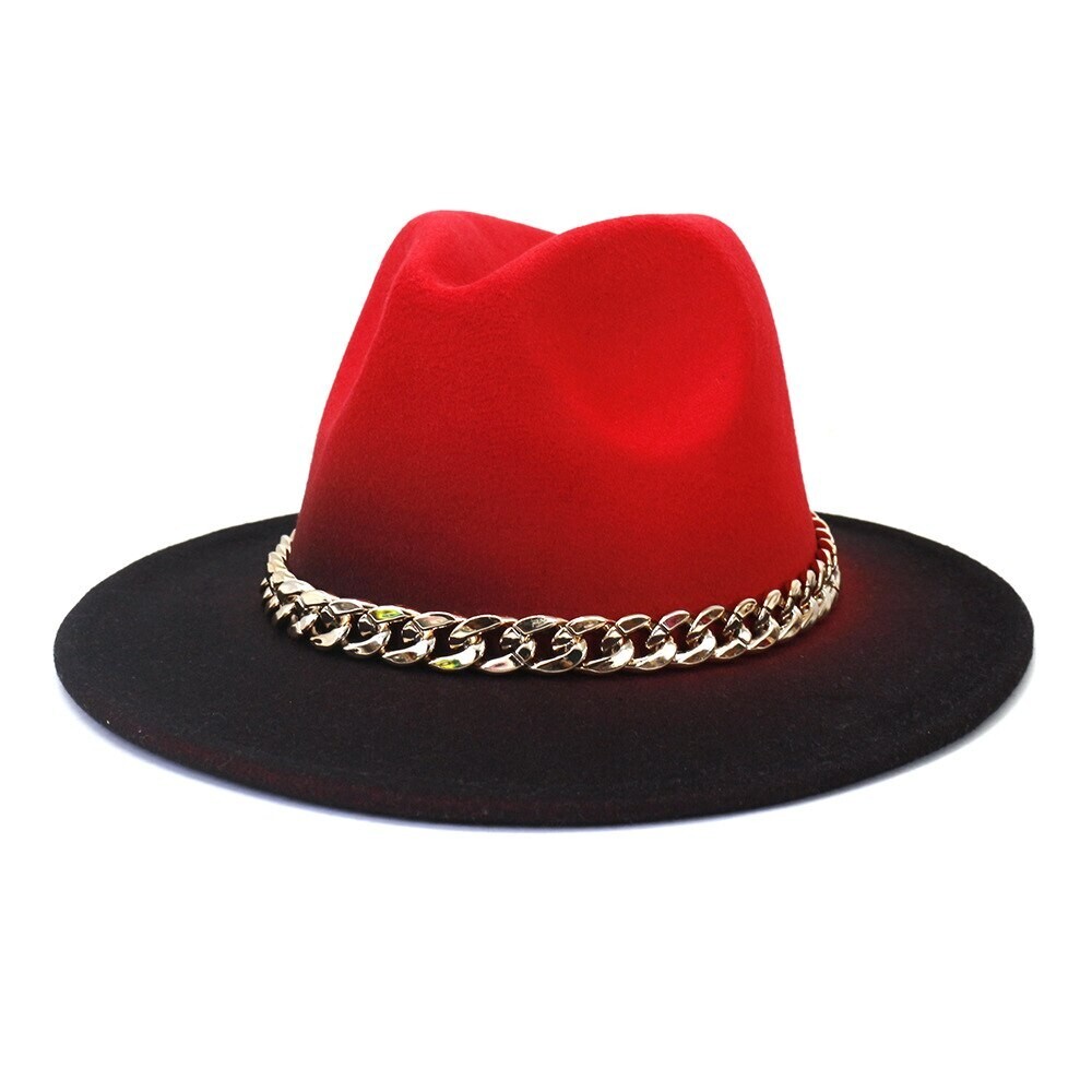 Wide Brim Wool Felt Fedora Panama Cowboy Girl Hat… - image 1