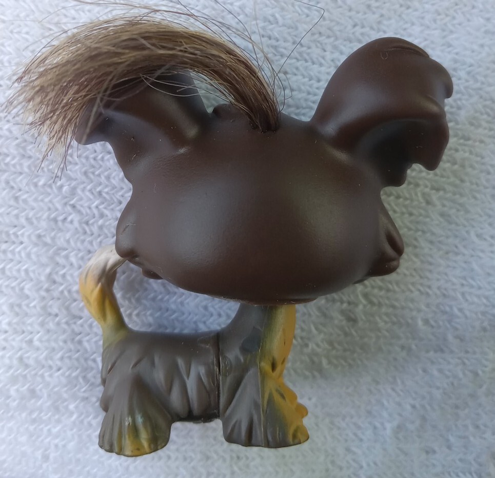 Littlest Pet Shop LPS #398 Brown Yorkie Dog Purple Eyes With Littlest Pet Shop LPS #398 Brown Yorkie Dog Purple Eyes With