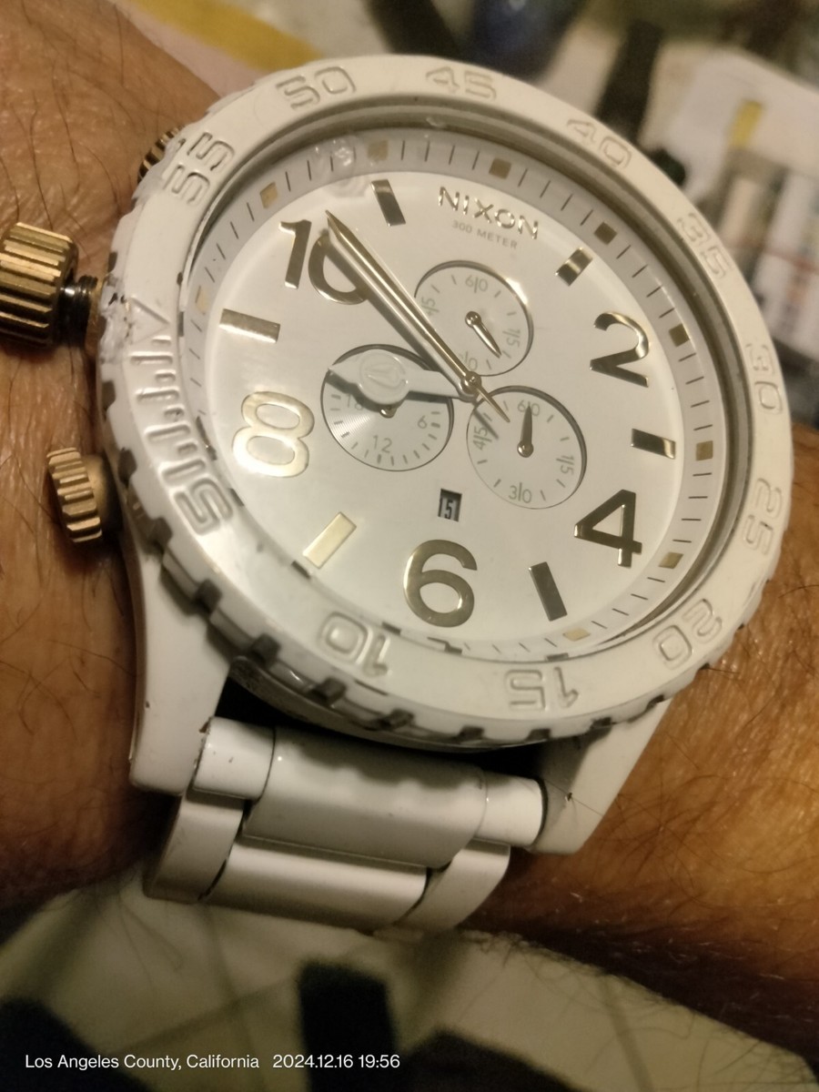 NIXON THE 51-30 CHRONO ホワイト Nixon Men's 51-30 Chrono White PVD Watch, 300m Water