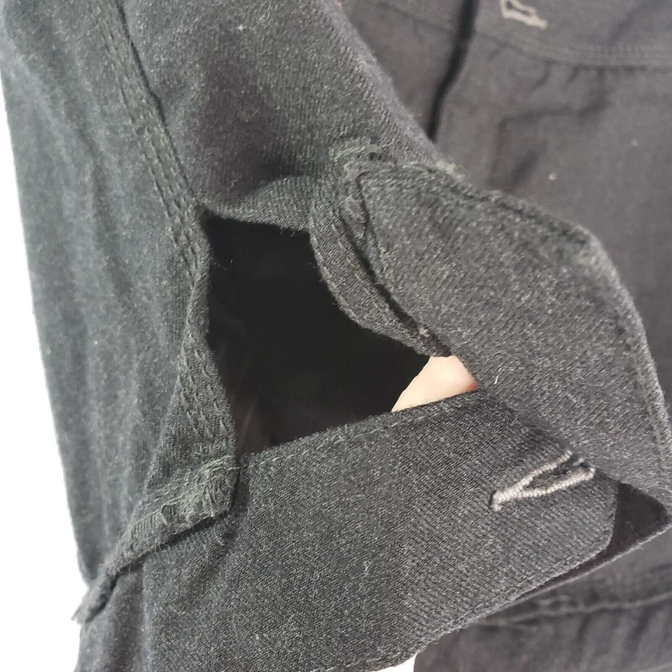 Free People Shorts Women Size 12 Black Wool Blend Cuffed Pinstripe Lined Pockets - Image 4 of 4