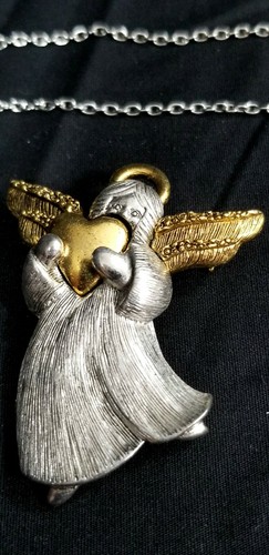 Vintage Kostüm Schmuck HALSKETTE & 3 BROSCHEN Eidechse DANCRAFT KRANKENSCHWESTER Engel E4 - Bild 3 von 10