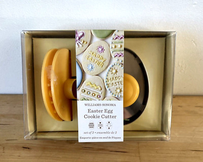 Williams Sonoma Easter Egg Cookie Cutter Set Makes Oval Cookies 3 Patterns NIB
