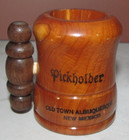 Wooden Toothpick Holder Oldtown Albuquerque NM New Mexico Souvenir Pickholder — photo 1