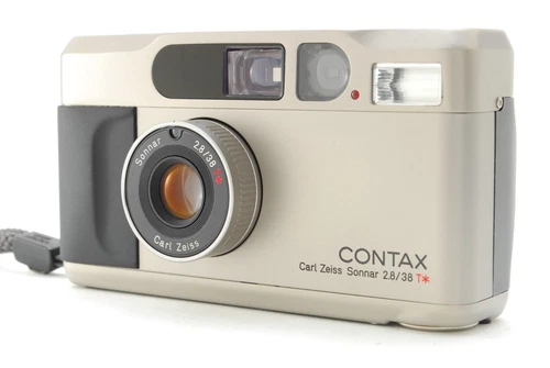 All Work [TOP MINT] Contax T2 Silver Point & Shoot 35mm Film Camera From JAPAN